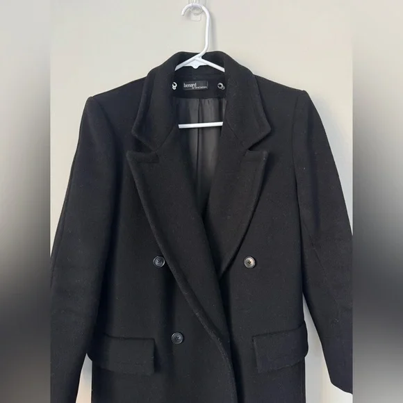 Vintage Coat Made in USA Harve Bernard Women’s Black Ember Wool Coat Sz 6 - Picture 5 of 14